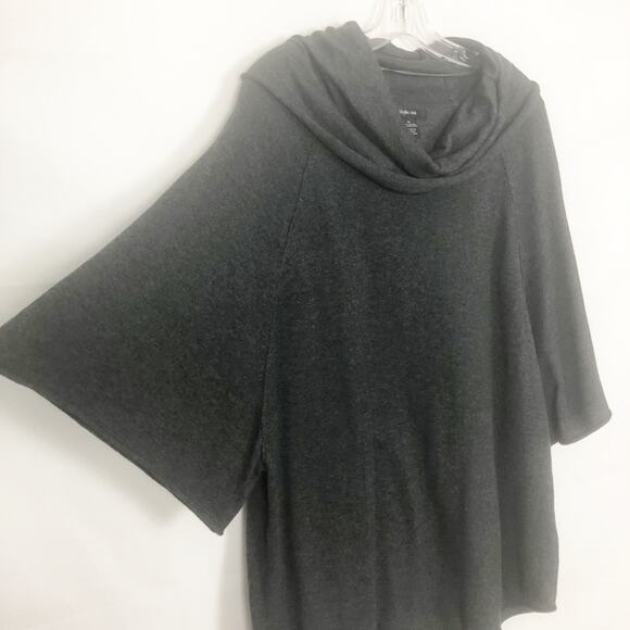 Style & Co. Cowl Neck Tunic Sweater Size M Charcoal Oversized - Picture 6 of 12
